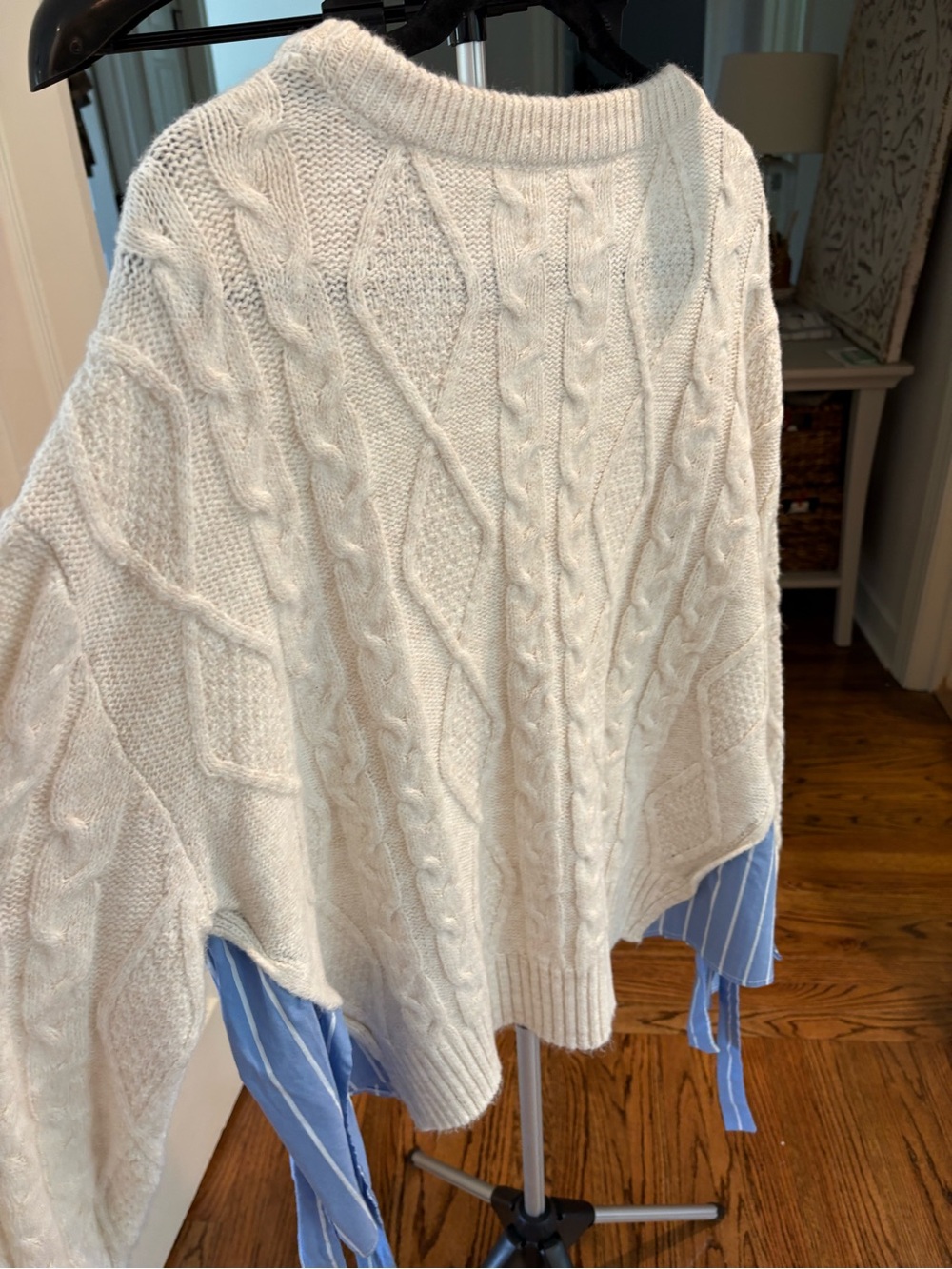 Anthropologie Cream Cable Knit Women's Sweater - Classic Crewneck mixed media